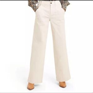 Nili Lotan for Target White/Cream Wide Leg Cargo Flare Pants 20W/22W